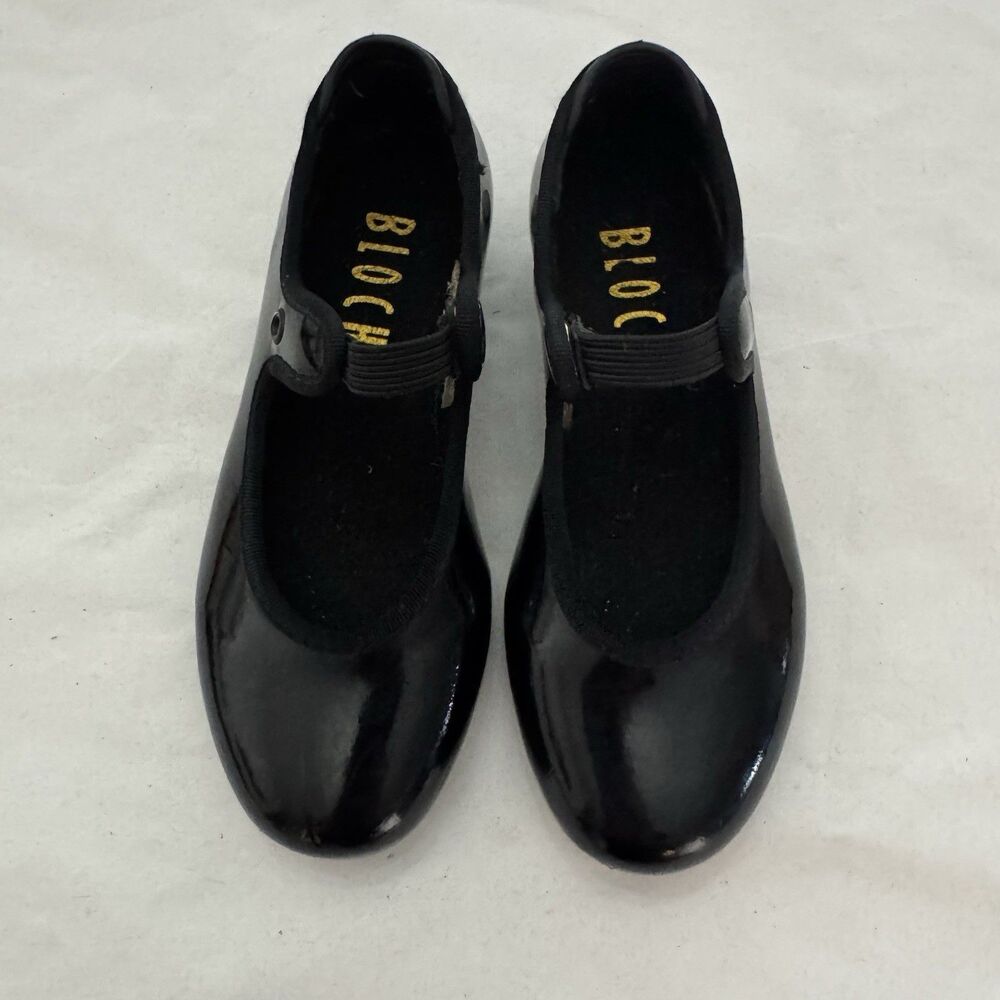 Bloch Black Size 9.5 Child’s Dance / Tap Shoe Faux Leather Kids Non Skid Pad